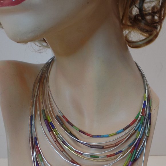 Chicos Multi Strand (14) Beaded Necklace adj 16" - Picture 2 of 12